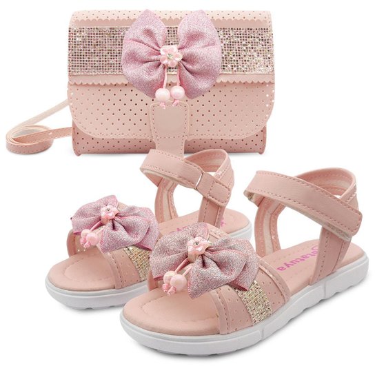 Sandália Infantil Gatatuya Menina Laço /Glitter - Rosa Menor preço em Sandália Infantil Gatatuya Menina Laço /Glitter - Rosa
