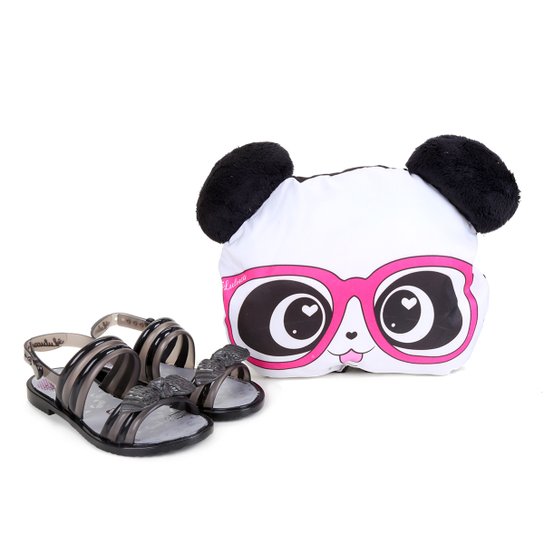 Sandália Infantil Grendene Kids Luluca Love C/ Almofada Panda - Preto Menor preço em Sandália Infantil Grendene Kids Luluca Love C/ Almofada Panda - Preto