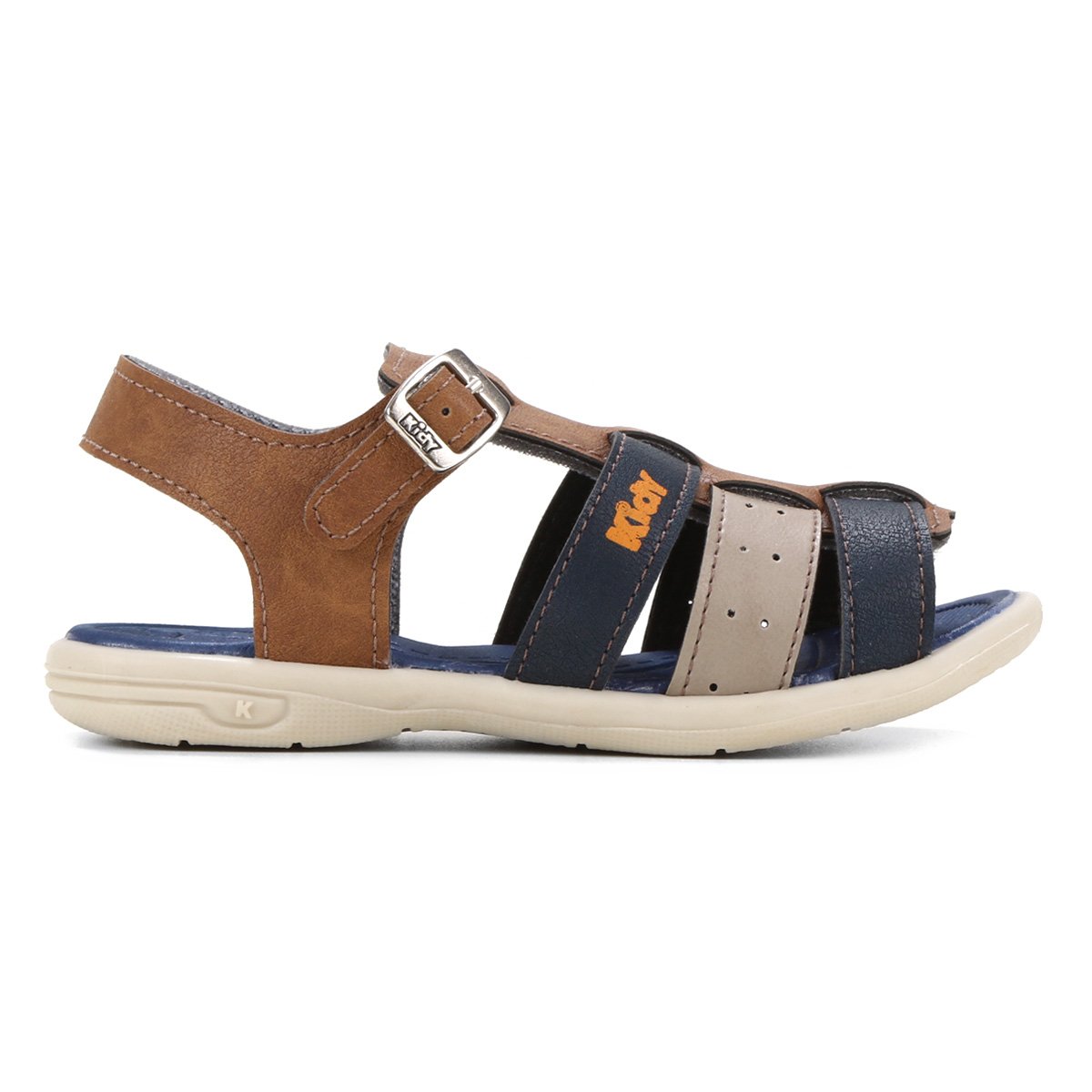 Sandália Infantil Kidy Flex Masculina - Marrom+Marinho | Netshoes