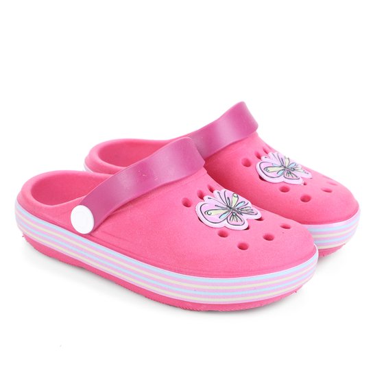 Sandália Infantil Kurz Babuche Borboleta Feminina - Pink Menor preço em Sandália Infantil Kurz Babuche Borboleta Feminina - Pink