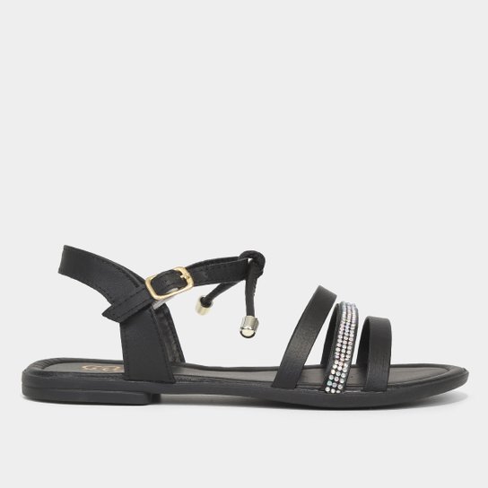 Sandália Infantil Magia Strass Menina - Preto Menor preço em Sandália Infantil Magia Strass Menina - Preto