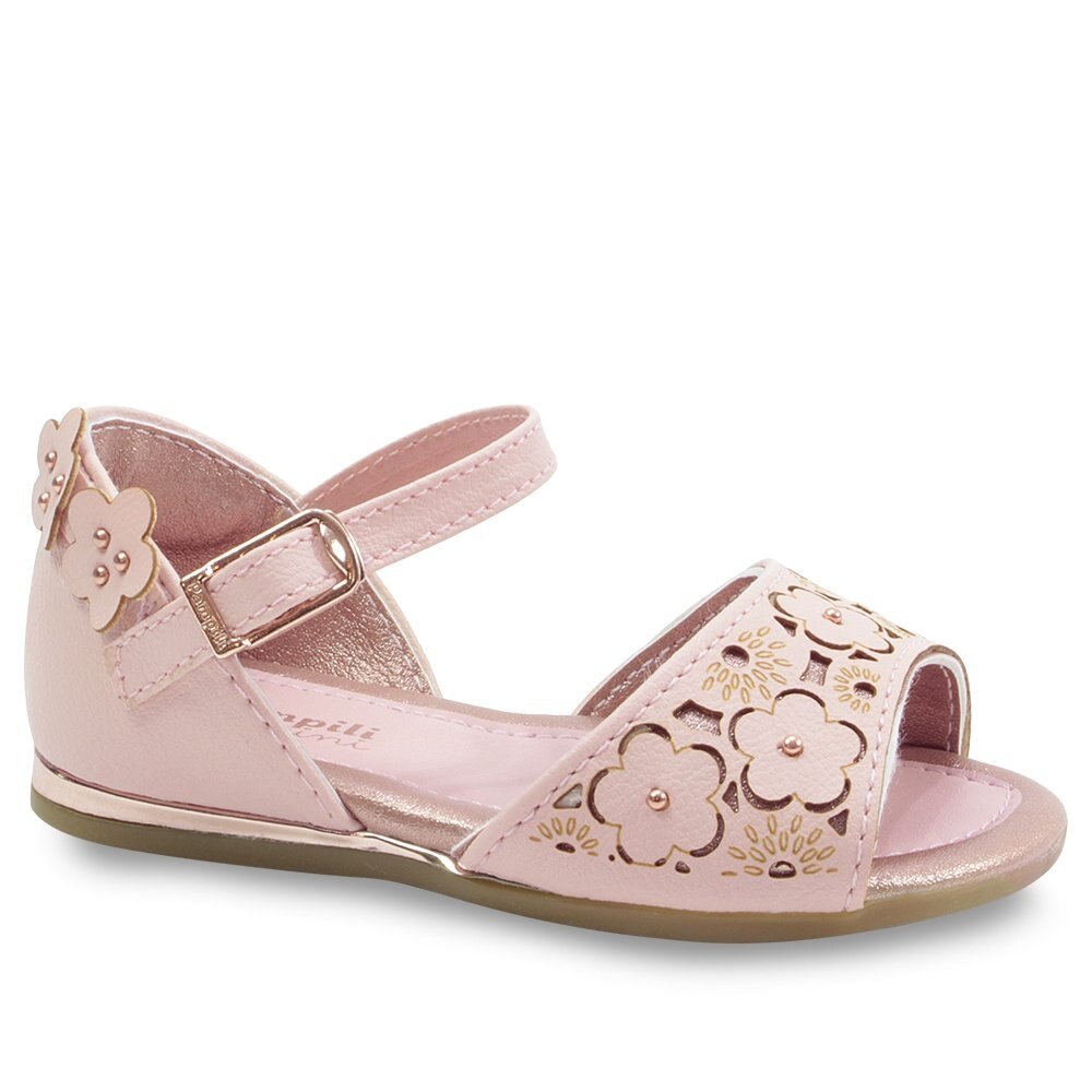 Sandália Infantil Menina Pampili Recortes a Laser - Rosa | Netshoes