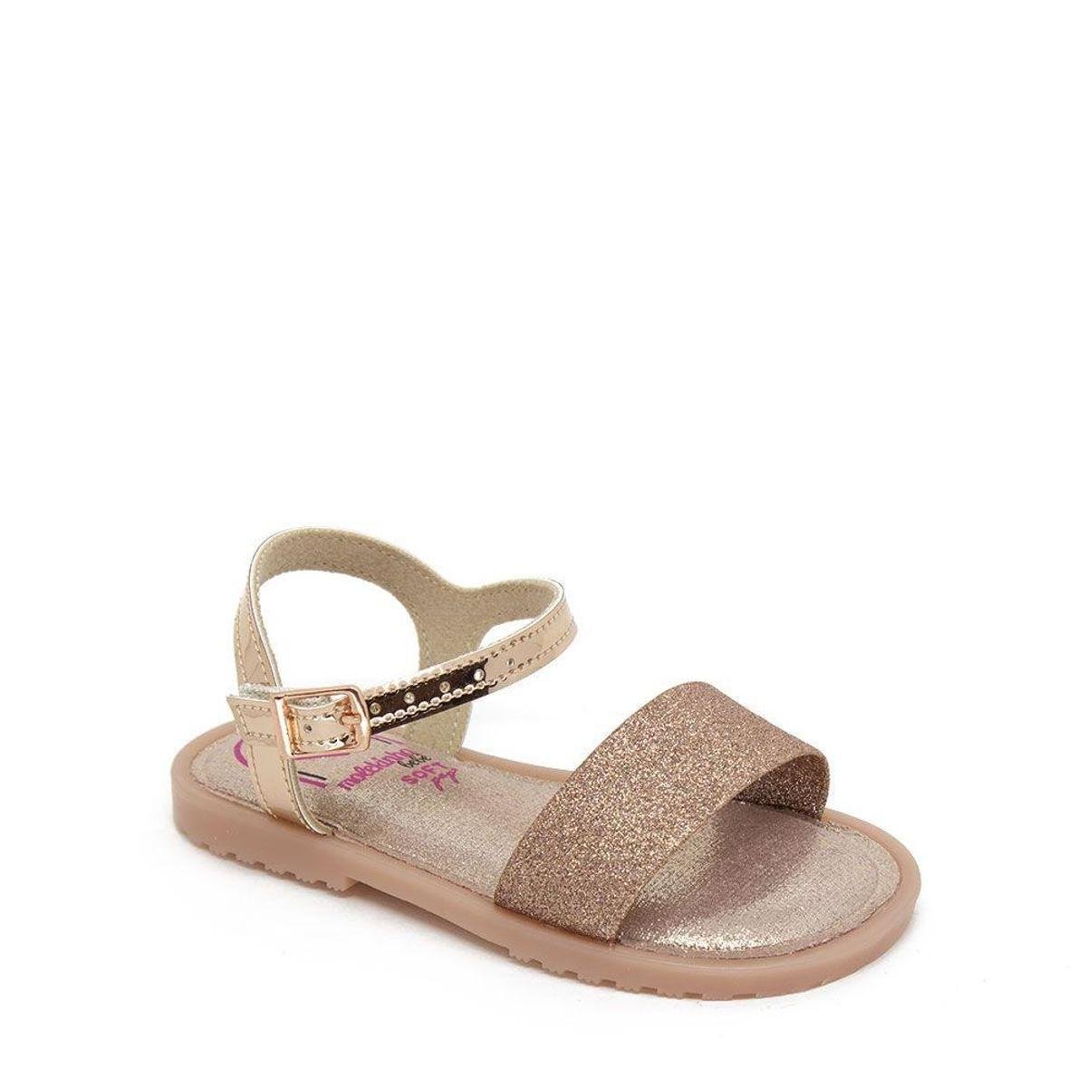 Sandália Infantil Molekinha Feminina - Ouro Rosa | Netshoes