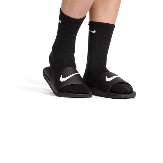 Sandália Infantil Nike Kawa Slide Preto+Branco Netshoes