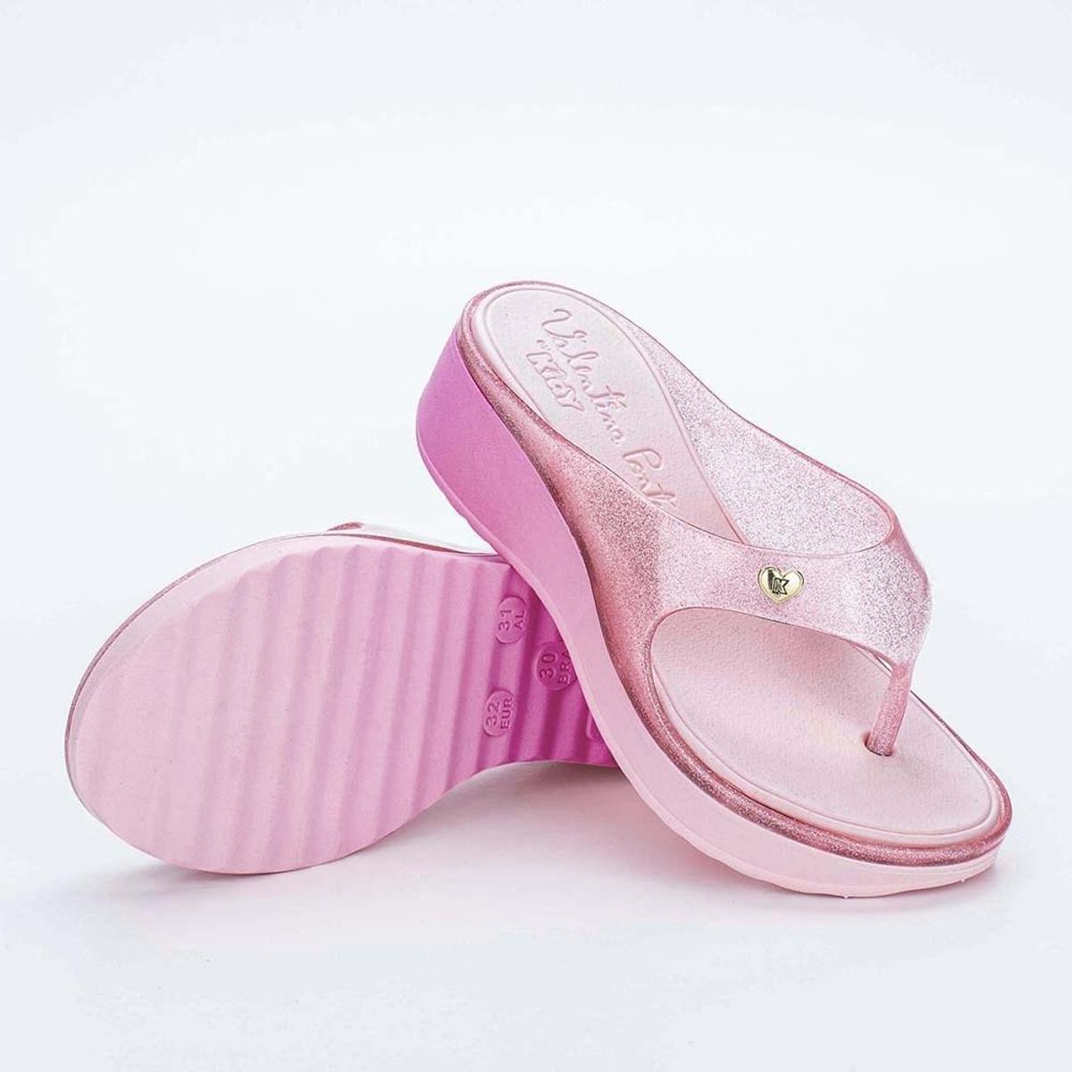 Sandália Infantil Valentina Pontes Rosa com Glitt - Rosa | Netshoes