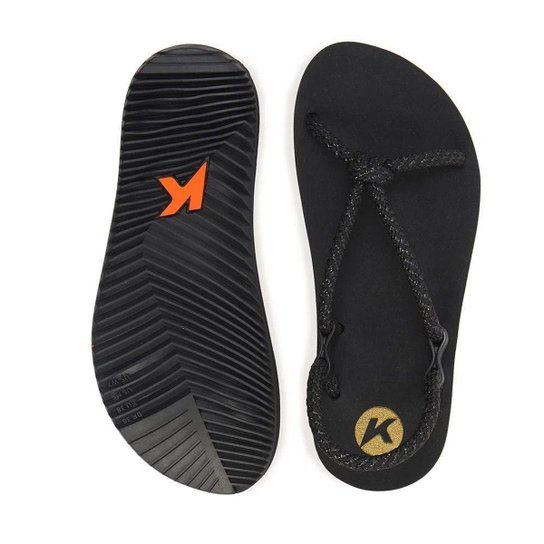 Sandália Kenner Iara Corda Glan Dedo Preto Feminino - Preto Menor preço em Sandália Kenner Iara Corda Glan Dedo Preto Feminino - Preto