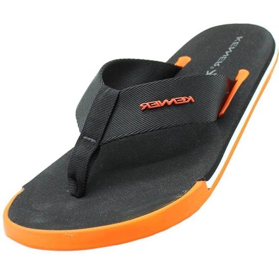 Sandália Kenner Kick.S High Line Preto/Laranja - Preto Menor preço em Sandália Kenner Kick.S High Line Preto/Laranja - Preto