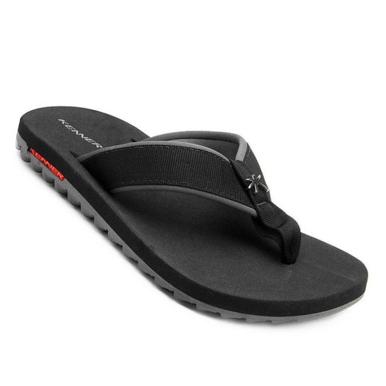 Sandália Kenner Kivah Cushy Preto/Cinza - Preto Menor preço em Sandália Kenner Kivah Cushy Preto/Cinza - Preto