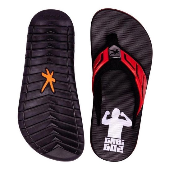 Sandália Kenner Kivah Full Force Gabigol Preto/Vermelho