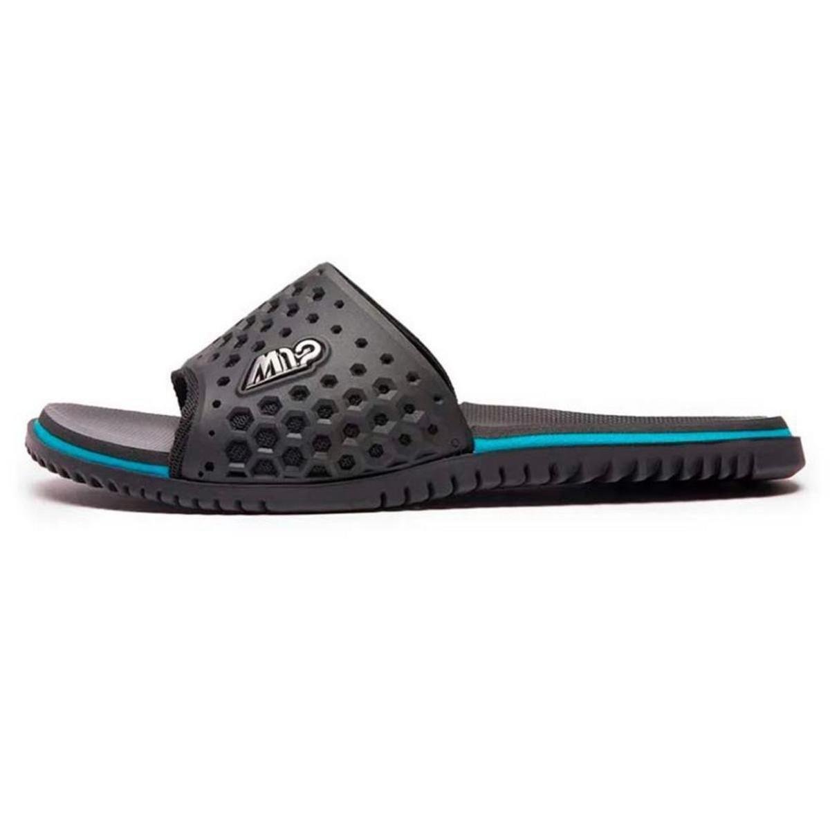 Sandália Kenner Slide M12 Preto Azul Preto Netshoes
