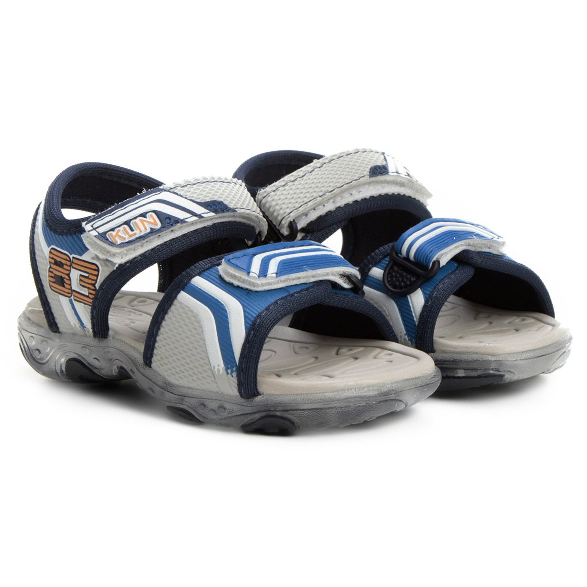 Sandália Klin Luz Infantil - Cinza+Azul | Netshoes
