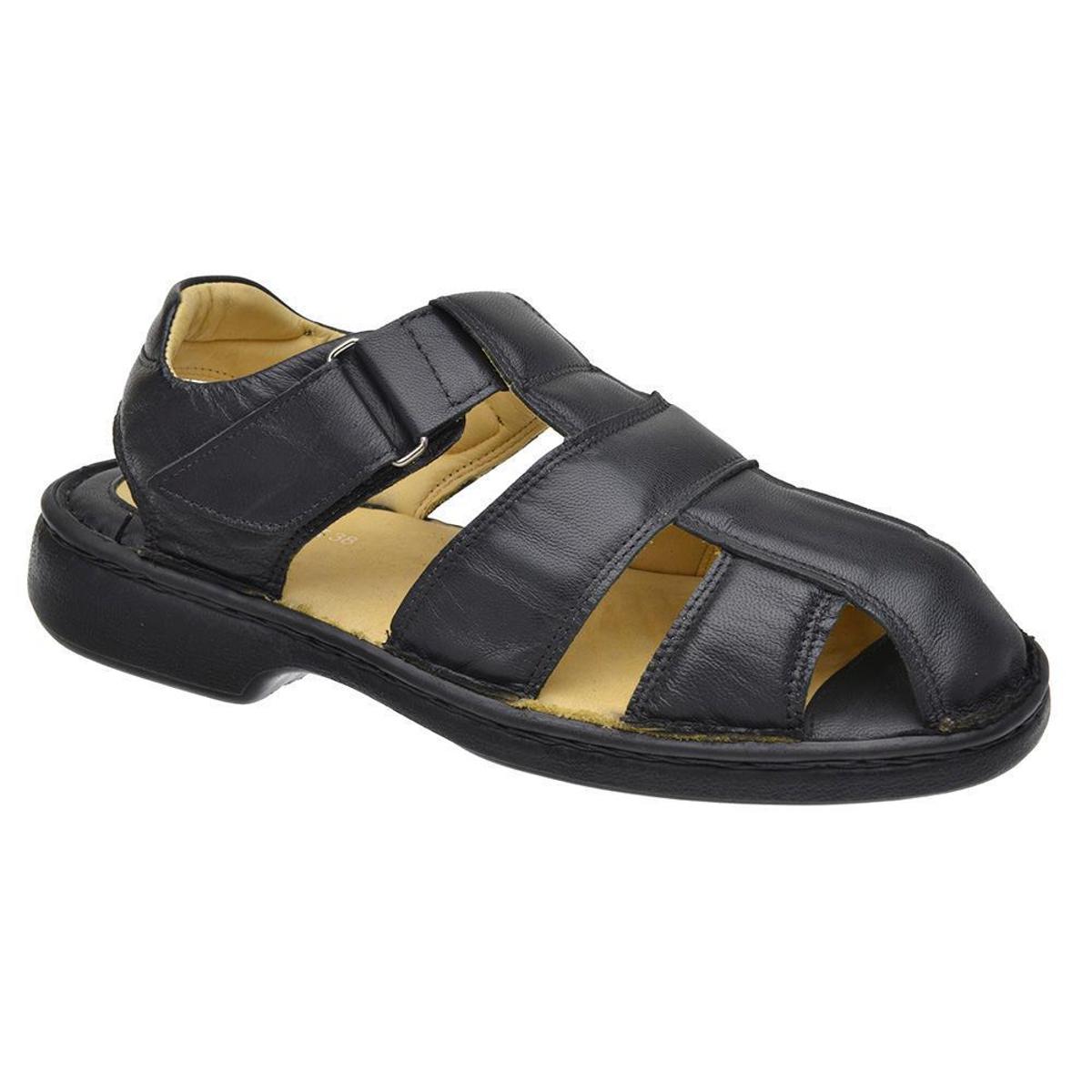 sandalias de couro masculina netshoes