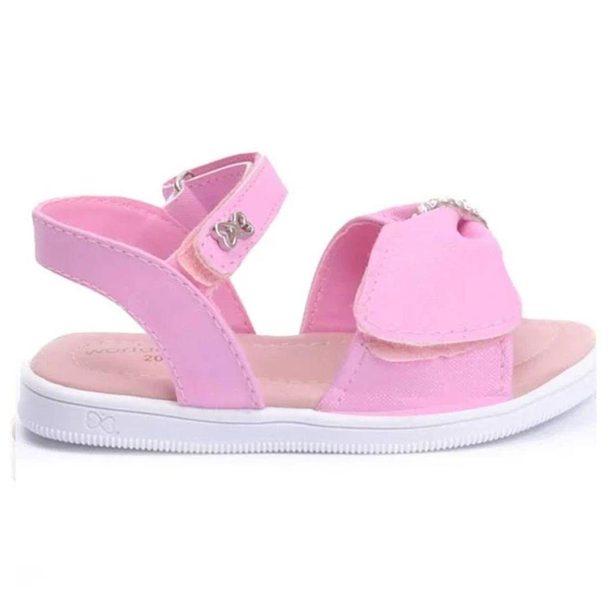 Sandalia Menina Laço World Colors Belinha Rosa Netshoes