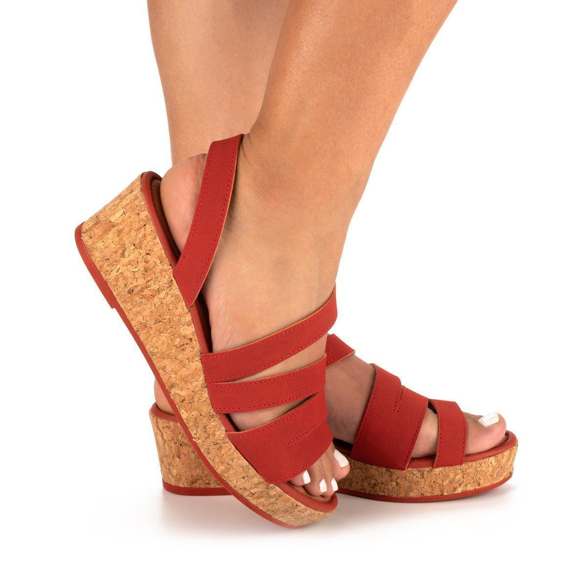 Sandália Mississipi Anabela - Vermelho | Netshoes
