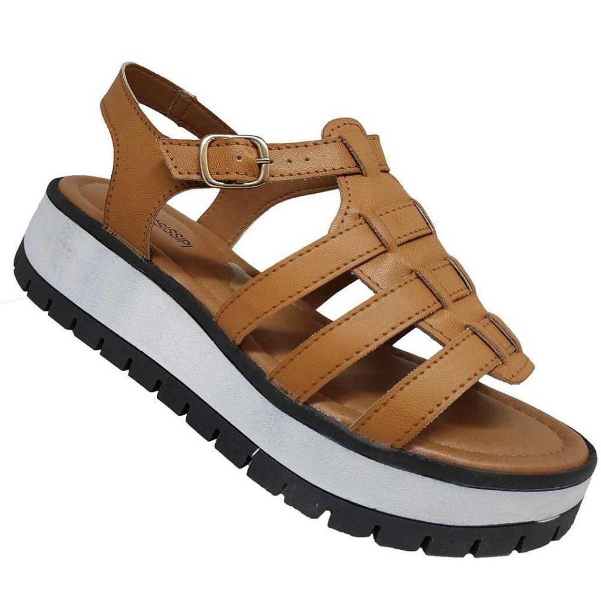 Sandália Mississipi Plataforma Feminina - Caramelo | Netshoes