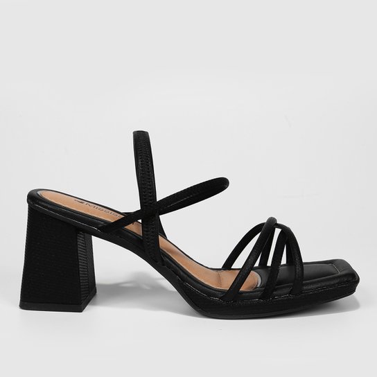 Sandália Mississipi Salto Bloco Feminina - Preto Menor preço em Sandália Mississipi Salto Bloco Feminina - Preto