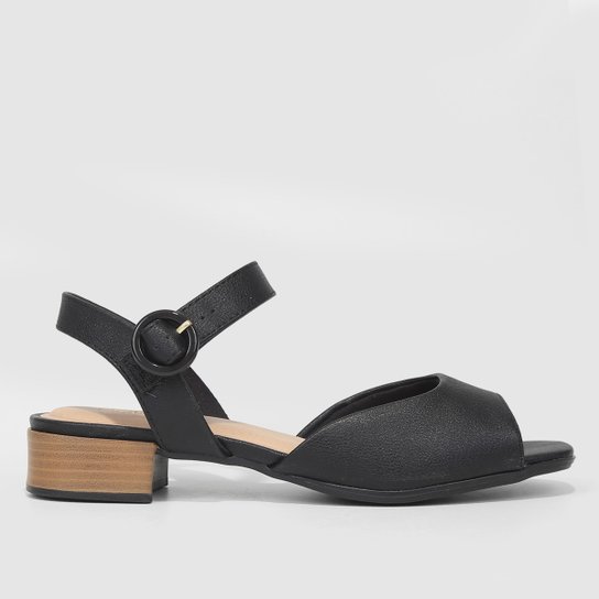 Sandália Modare Salto Baixo Feminina - Preto Menor preço em Sandália Modare Salto Baixo Feminina - Preto