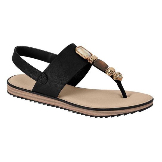 Sandália Modare Ultra Conforto Pedras Feminina - Preto Menor preço em Sandália Modare Ultra Conforto Pedras Feminina - Preto