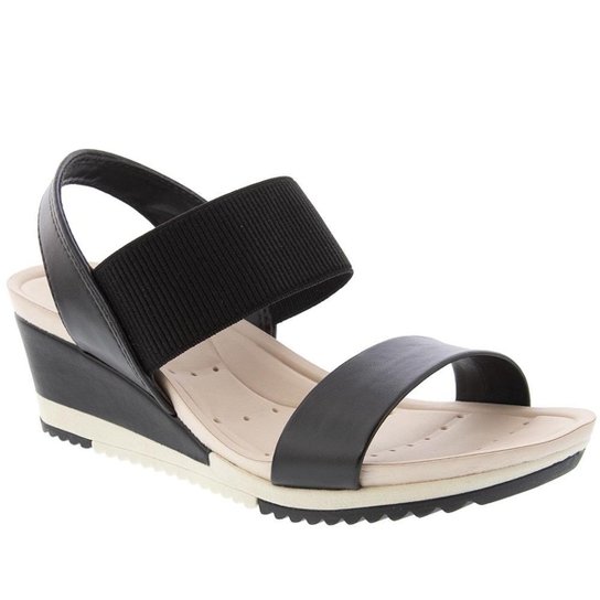 Sandália Modare Ultraconforto Anabela Tiras Elástico Preto - Preto Menor preço em Sandália Modare Ultraconforto Anabela Tiras Elástico Preto - Preto
