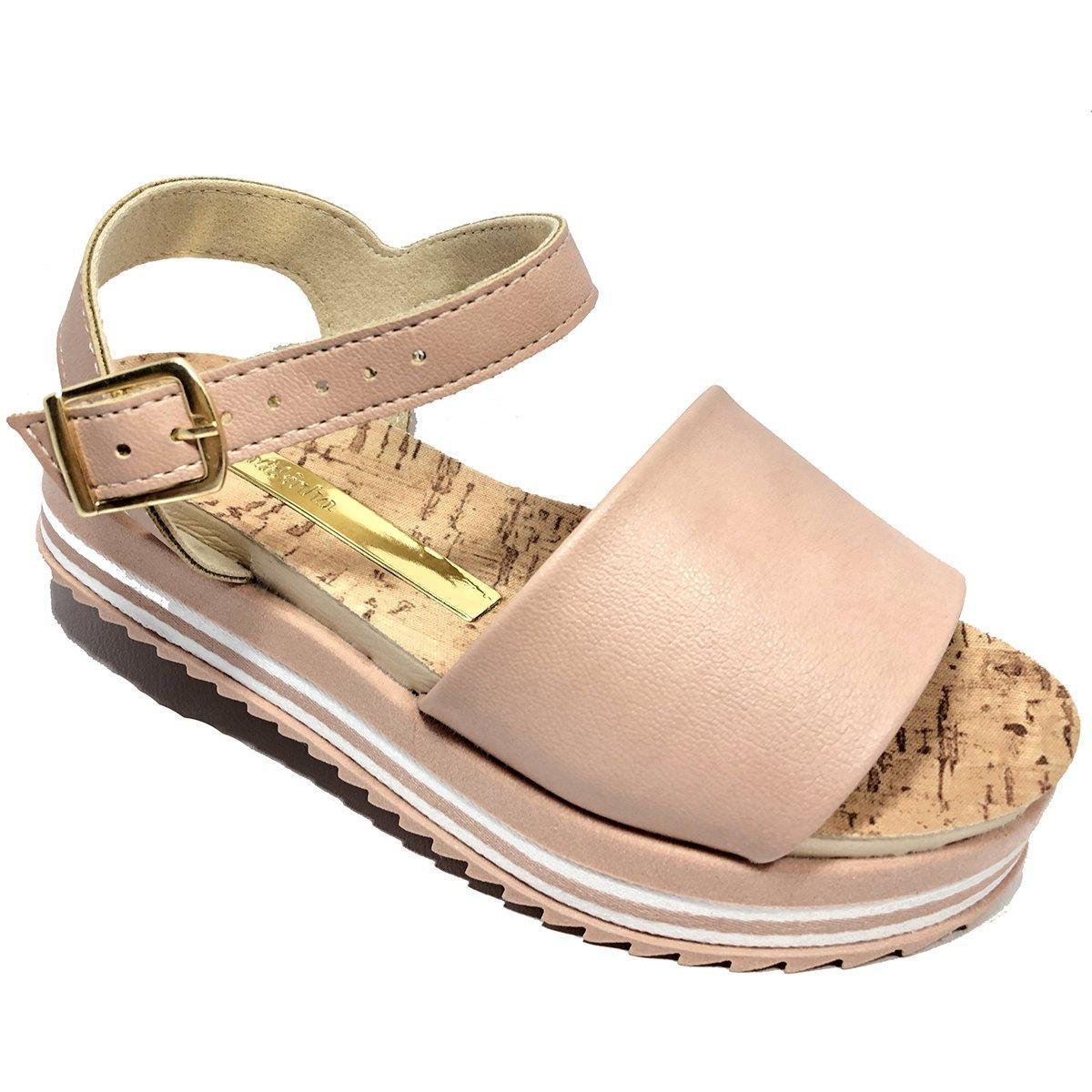 Sandália Molekinha Platform Listrada Turim - Rosa - 33 - Rosa | Netshoes