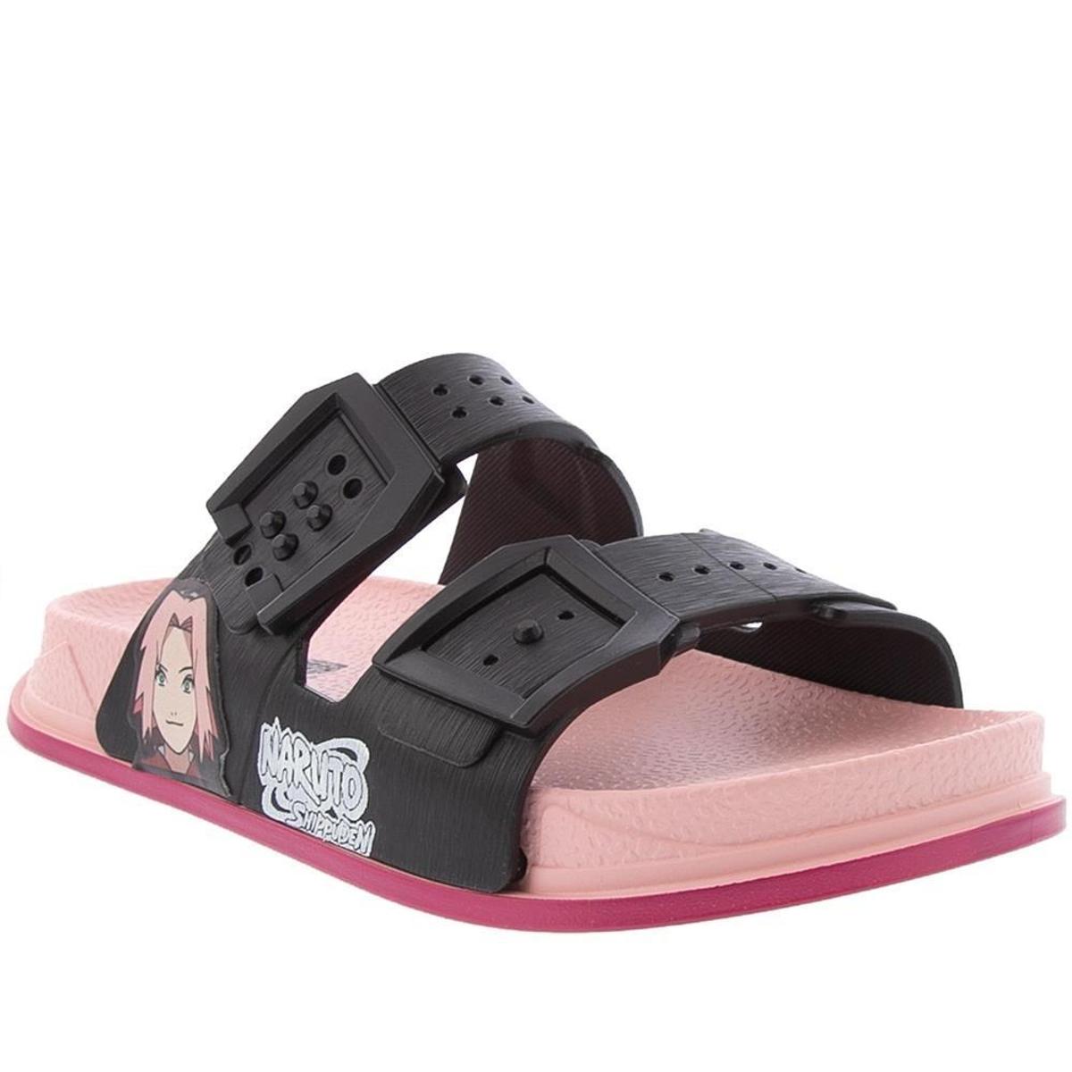 Sandália Naruto Shippuden Flatform Sakura Preto - 28 - Rosa | Netshoes