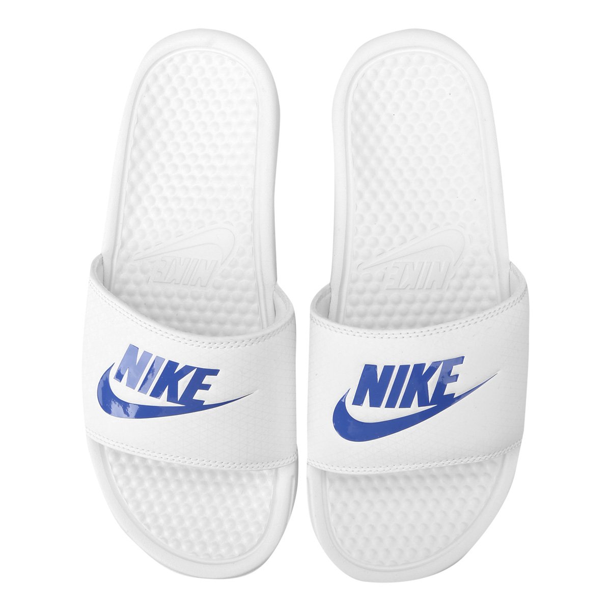 Sandália Nike Benassi JDI Masculina Branco+Azul Netshoes