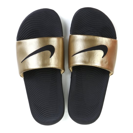 Sandália Nike Kawa Slide Masculina - Preto e Dourado Menor preço em Sandália Nike Kawa Slide Masculina - Preto e Dourado