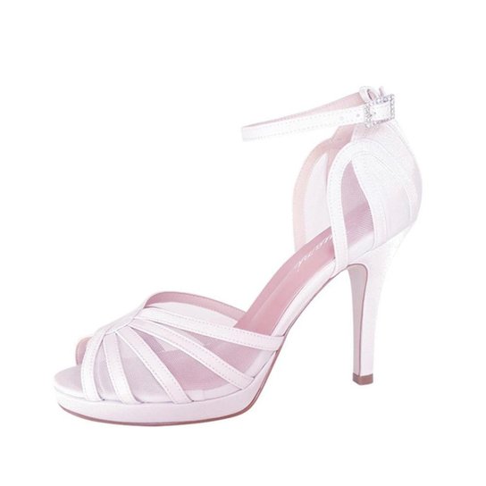 Sandalia Noiva Cetim Meia Pata Salto Alto Feminina Branco Netshoes