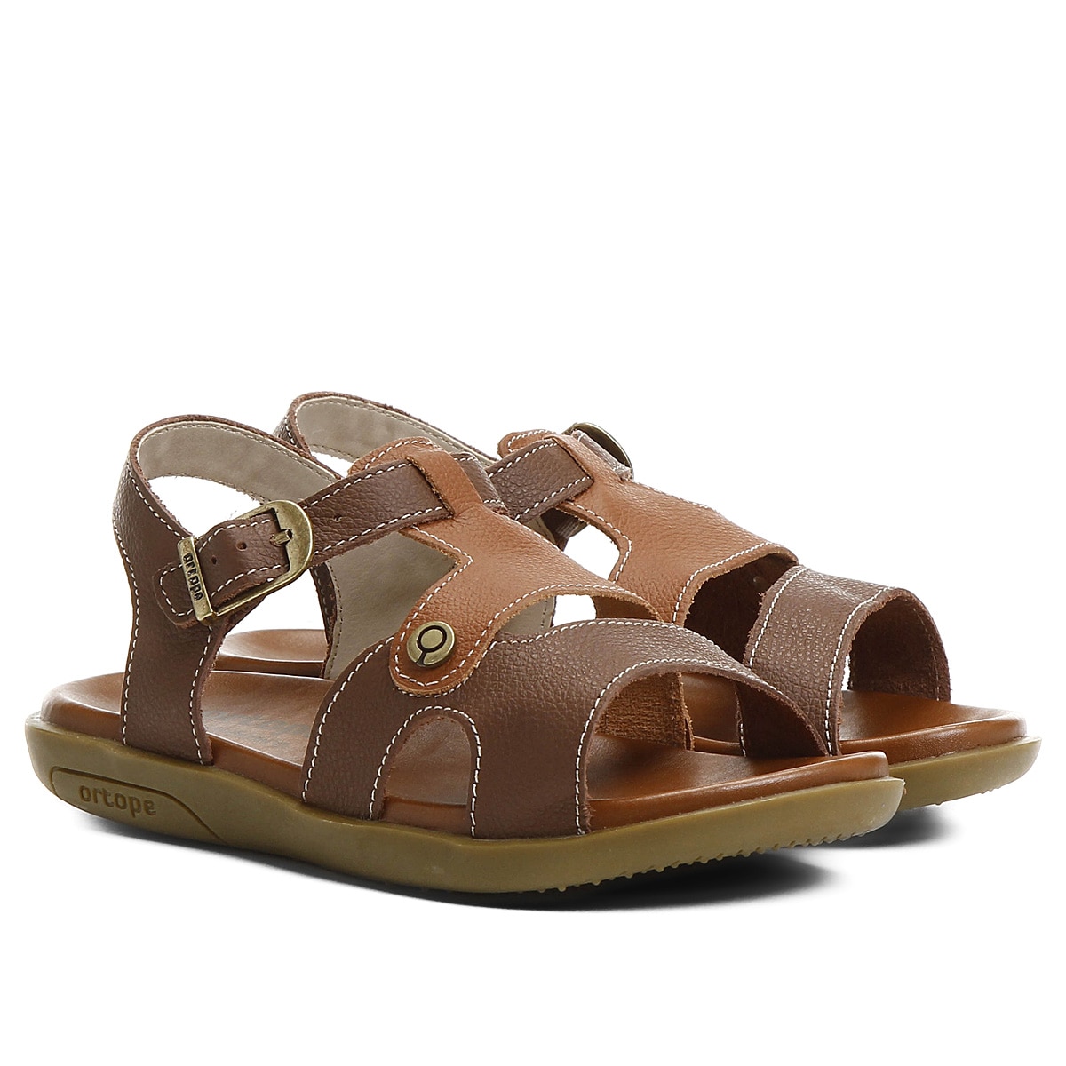 Sandália Ortopé Autentica Couro Infantil - Marrom | Netshoes