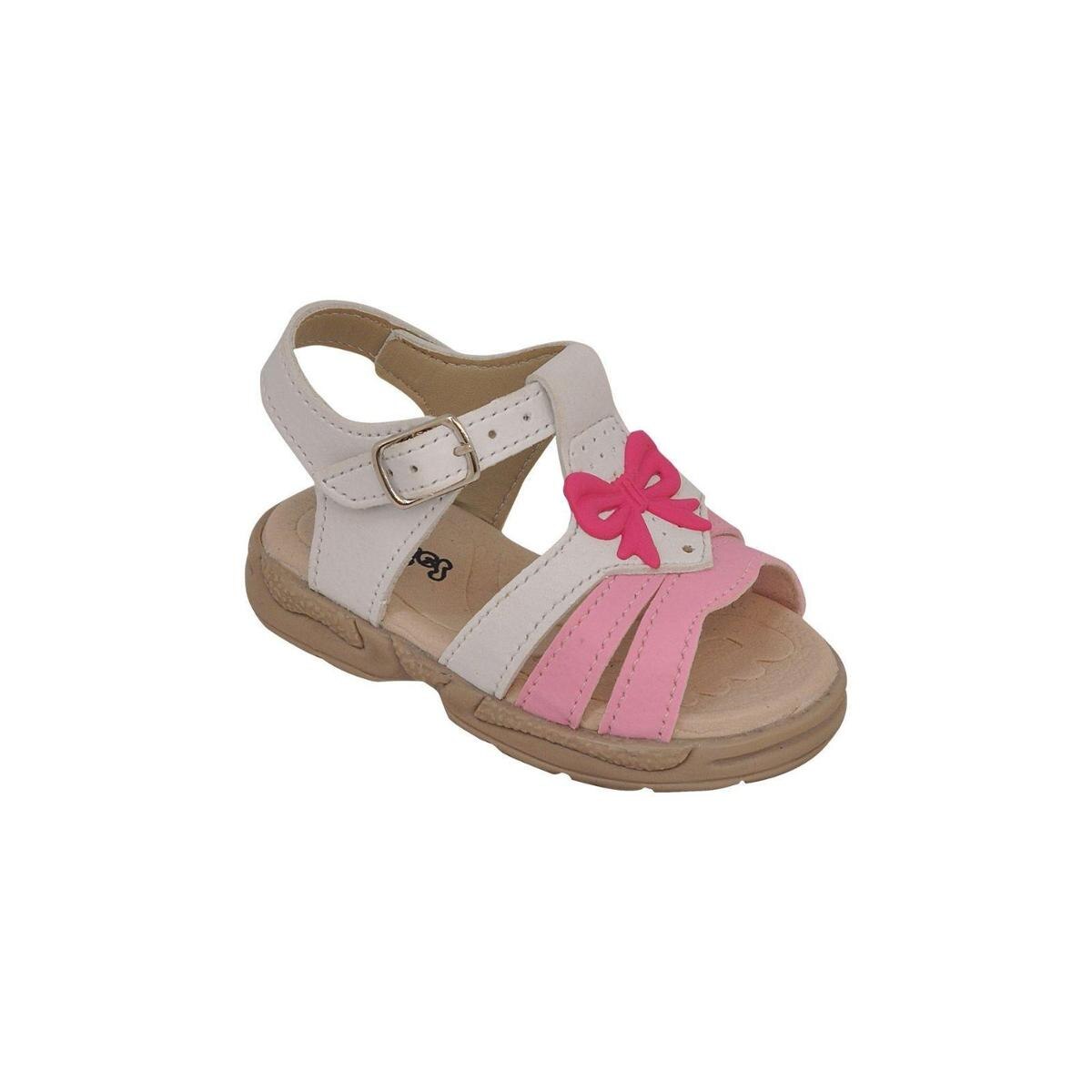 Sandália Ortopédica Infantil Menina Laço Branca Rosa - Rosa | Netshoes