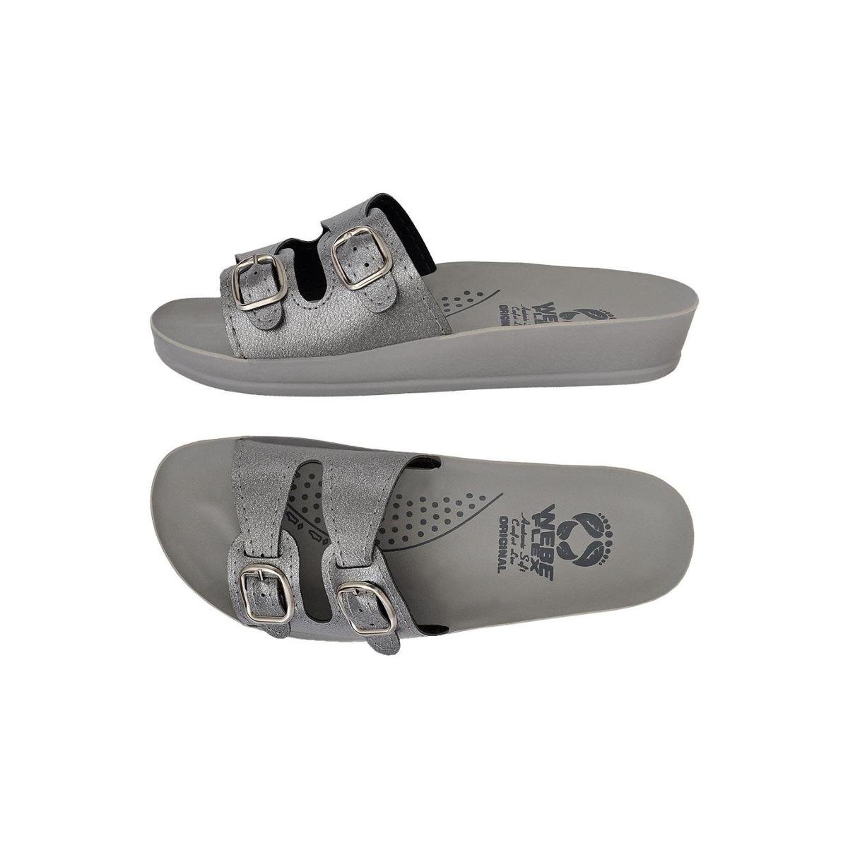 SANDALIA ORTOPEDICA WEBE FLEX 2 TIRAS - Prata | Netshoes