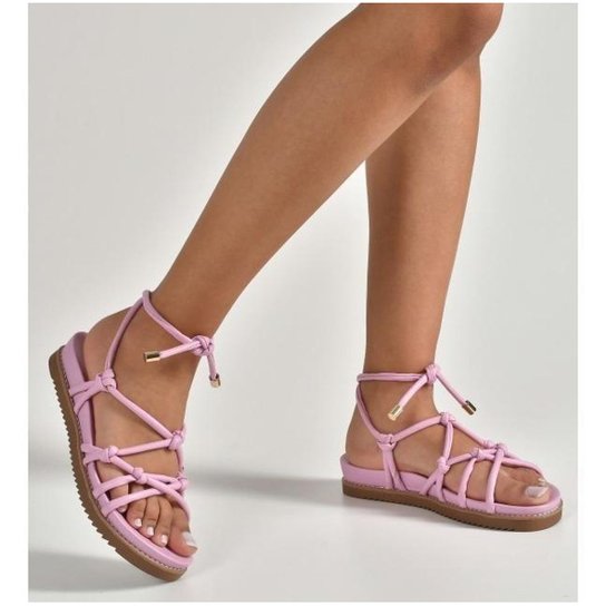 Sandália Papete Feminina De Amarrar Via Marte - Violeta Menor preço em Sandália Papete Feminina De Amarrar Via Marte - Violeta