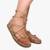 Sandália Papete Feminina Flatform Com Amarração Confortável - Rosa - 35 - Dourado