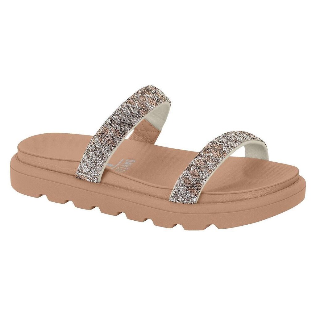 Sandalia Papete Feminina Vizzano Duas Tiras Com Strass