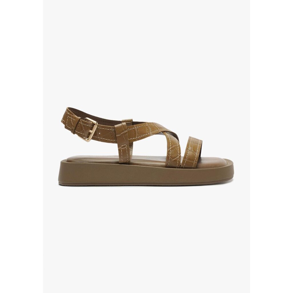 Sandália Papete Flatform Feminina Croco