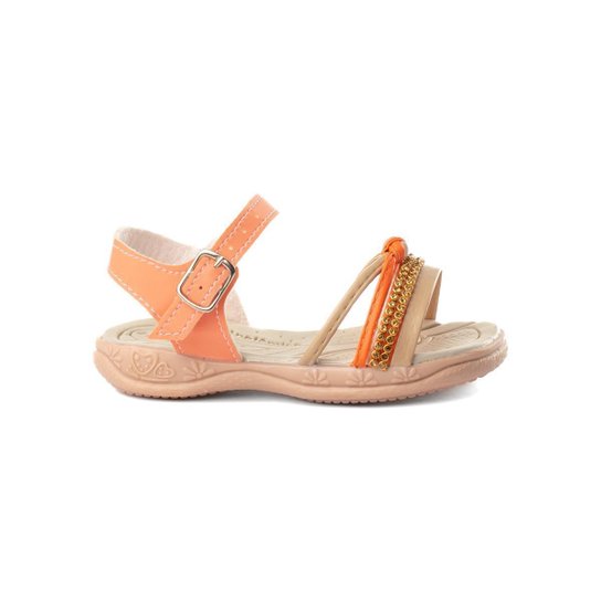 Sandália Papete Infantil Funfy Feminina Menina 2201A - Laranja Menor preço em Sandália Papete Infantil Funfy Feminina Menina 2201A - Laranja