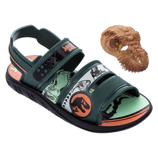 Sandália Papete Infantil Grendene Kids Jurassic Park Masculina + Máscara - Preto+verde é ruim? Sandália Papete Infantil Grendene Kids Jurassic Park Masculina + Máscara - Preto+verde é boa?