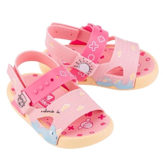 Sandalia Papete Infantil Menina Baby Borracha Mundo Bita 22820 - Amarelo+Rosa Menor preço em Sandalia Papete Infantil Menina Baby Borracha Mundo Bita 22820 - Amarelo+Rosa