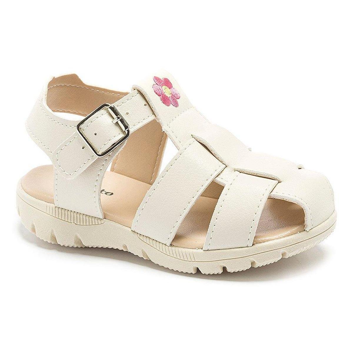 Sandália Papete Infantil Menina Flor Fivela Pequito Menor preço em Sandália Papete Infantil Menina Flor Fivela Pequito