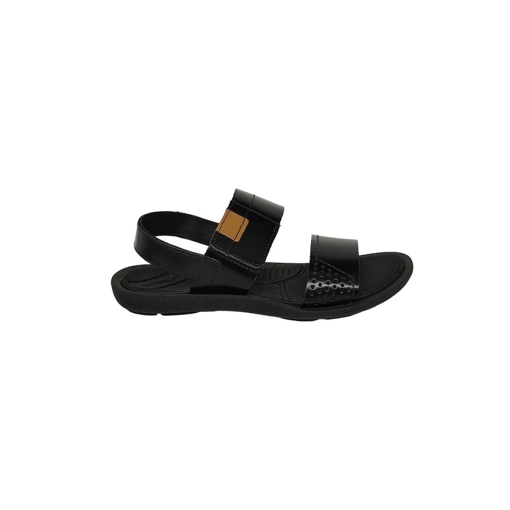 Sandália Papete Masculina de Couro Velcro e Elástico Itapuã 352