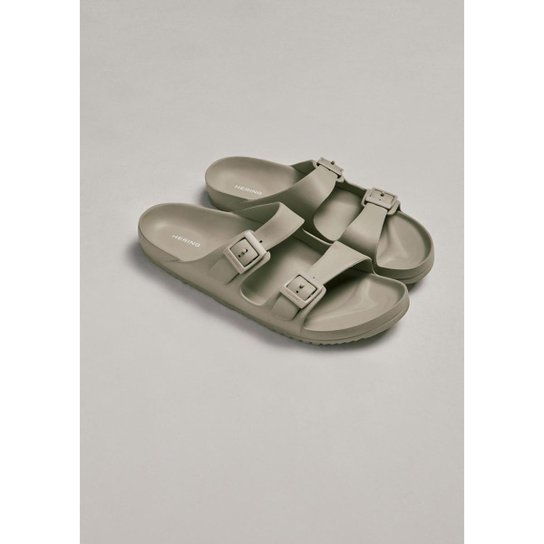 Sandália Papete Masculina Tiras Fivelas Hering Shoes Creme