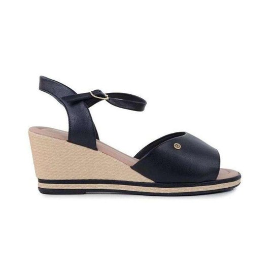 Sandália Piccadilly Anabela Alice - Feminino - Preto Menor preço em Sandália Piccadilly Anabela Alice - Feminino - Preto