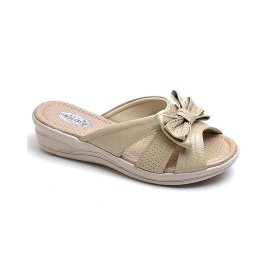Sandalia Pizaflex Couro Ortopedica Conforto Feminina - Marfim Menor preço em Sandalia Pizaflex Couro Ortopedica Conforto Feminina - Marfim