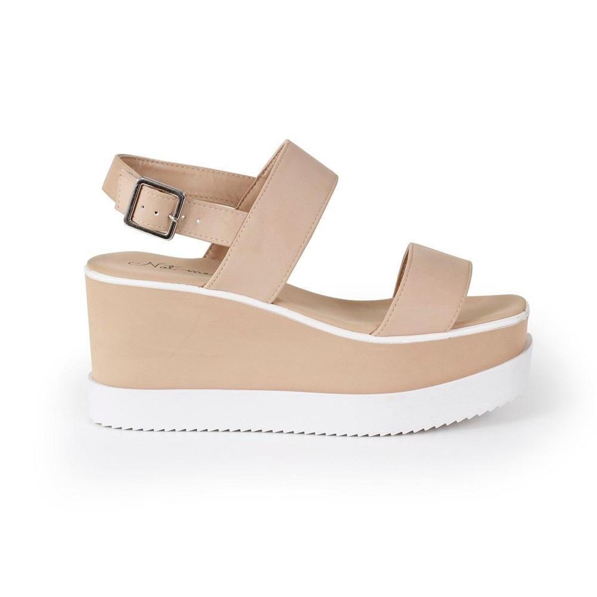 Sandália Plataforma Feminina Tratorada Black Friday Not Me - Bege | Netshoes