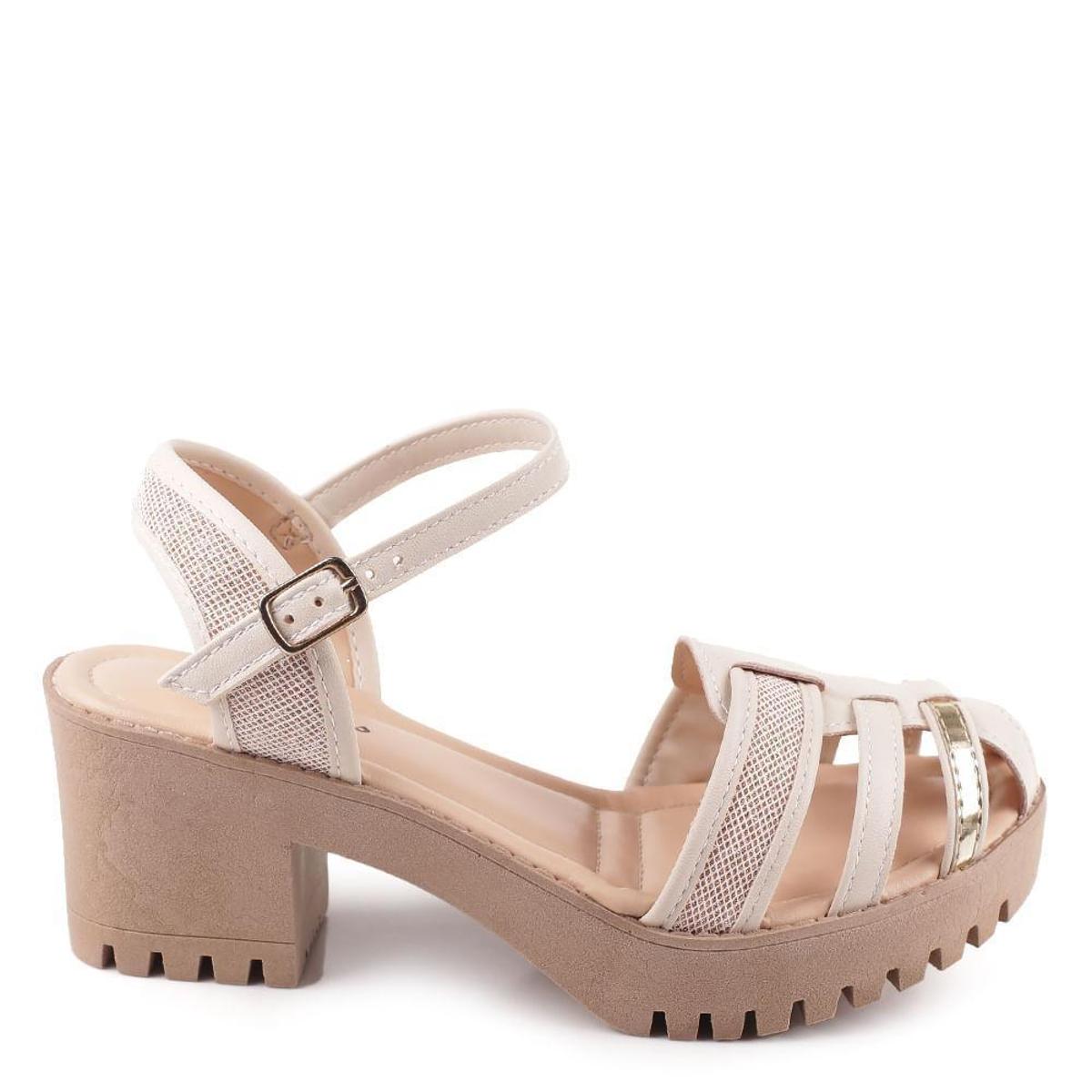 Sandália Plataforma Infantil Ouro Pink Cats Masculina - Nude+Bege | Netshoes