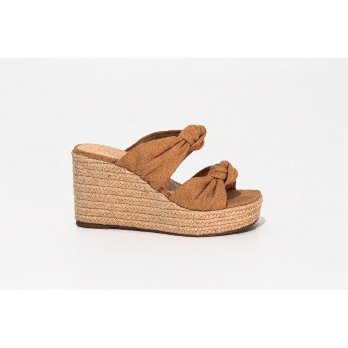 Sandália Plataforma Média Camurça MARJORIE Feminina | Netshoes