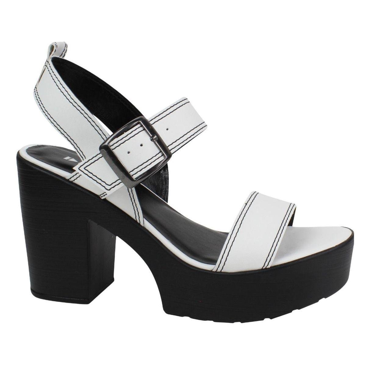 Sandalia Quiz Tratorada Salto Grosso 651923-05 Feminina Branco