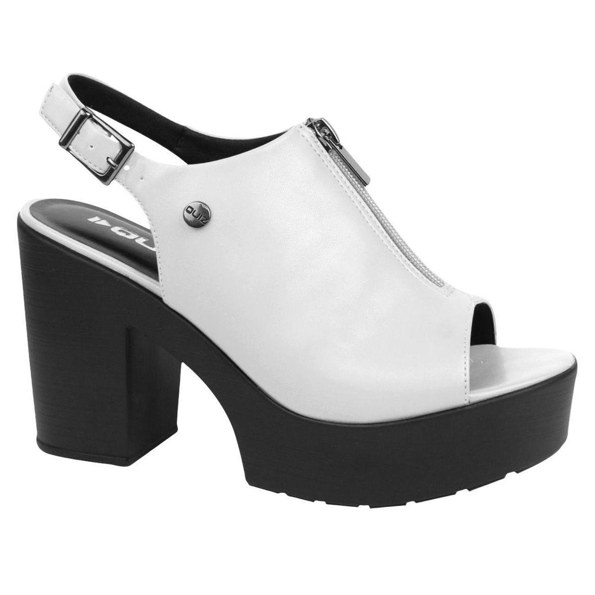 Sandalia Quiz Tratorada Ziper Salto Grosso 651923-04 Feminina