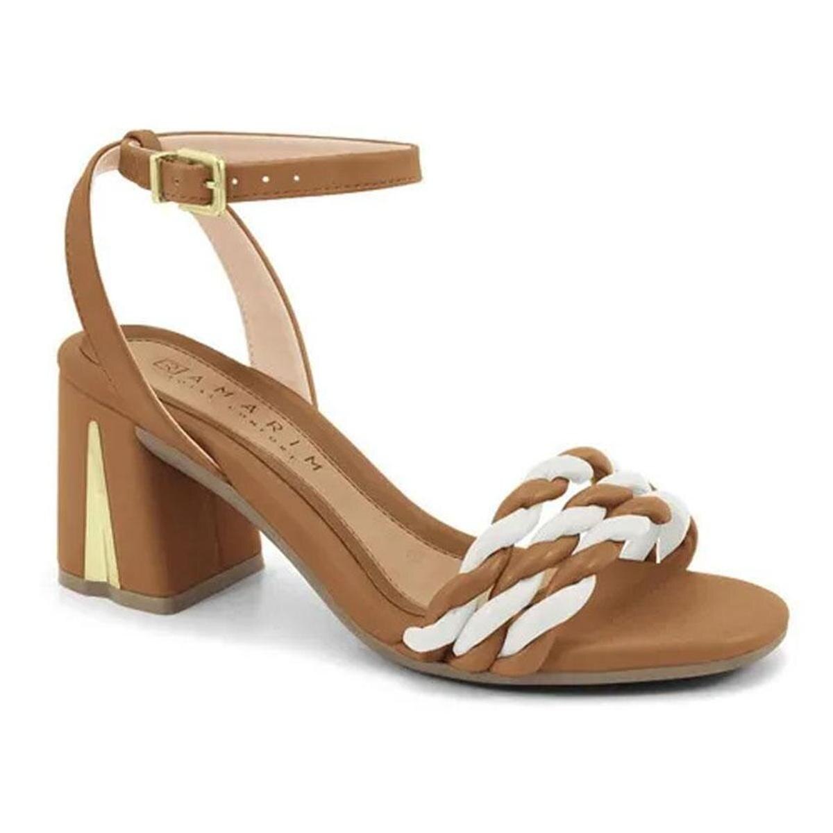 Sandália salto grosso rose feminina ramarim lançamento 2133202 - R$ 171.00,  cor Rosa (meia pata, confortável, salto bloco, com tiras, sola  emborrachada) #148910, compre agora | Shafa