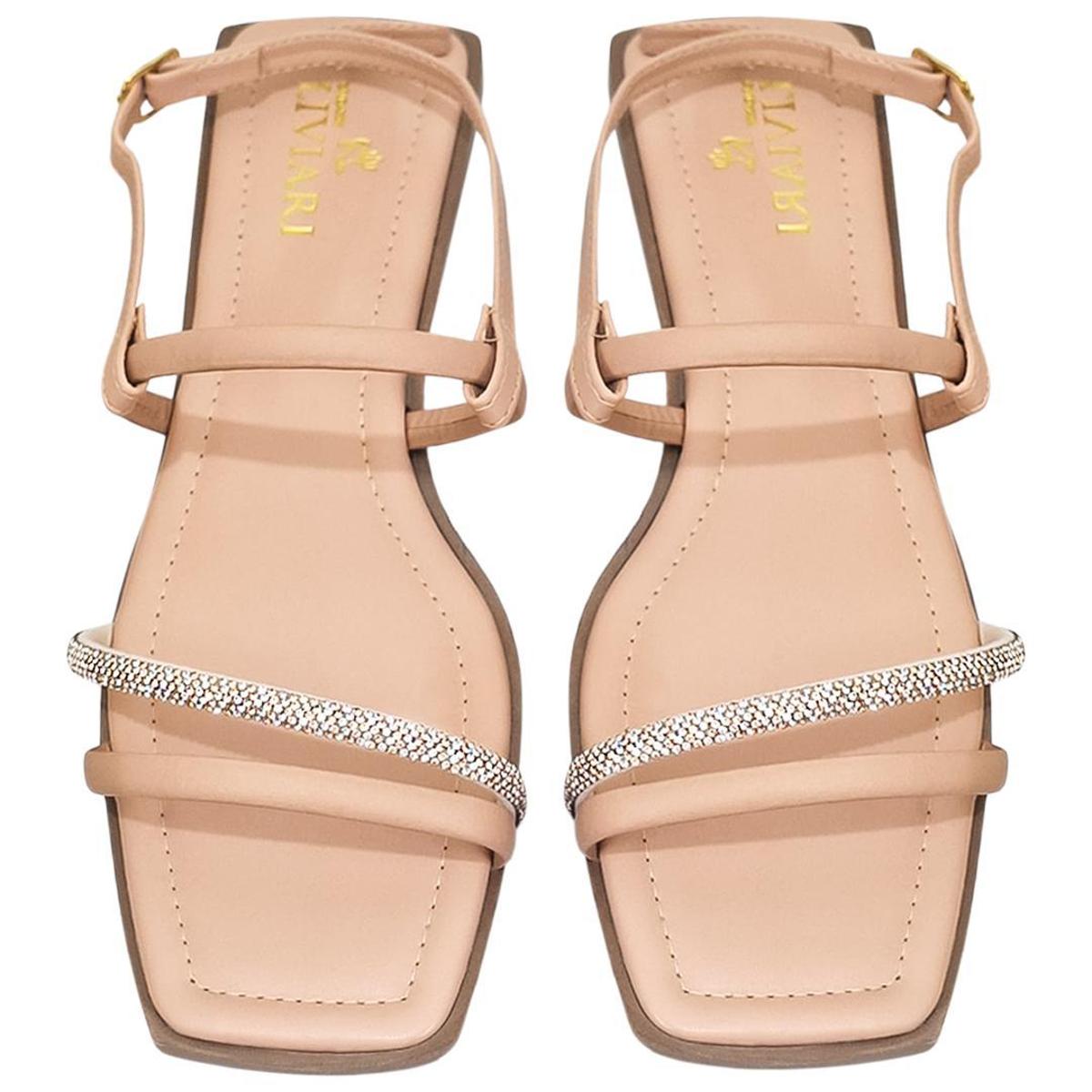 Sandália Rasteira Feminina Rasteirinha Strass com Fivela Ref. 03/410 Menor preço em Sandália Rasteira Feminina Rasteirinha Strass com Fivela Ref. 03/410